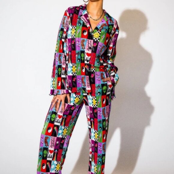 Patchwork Print Plisse Set - Picture 6 of 15